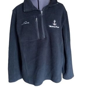 Eddie Bauer eb202 black fleece pullover 1/4 zipper, XL
